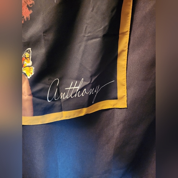 Antthony Signature Printed Chiffon Square Scarf - butterflies - Picture 2 of 7
